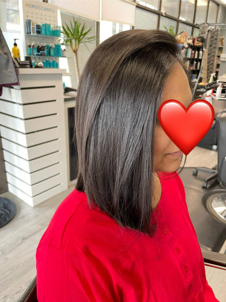 Professional straight hair styling